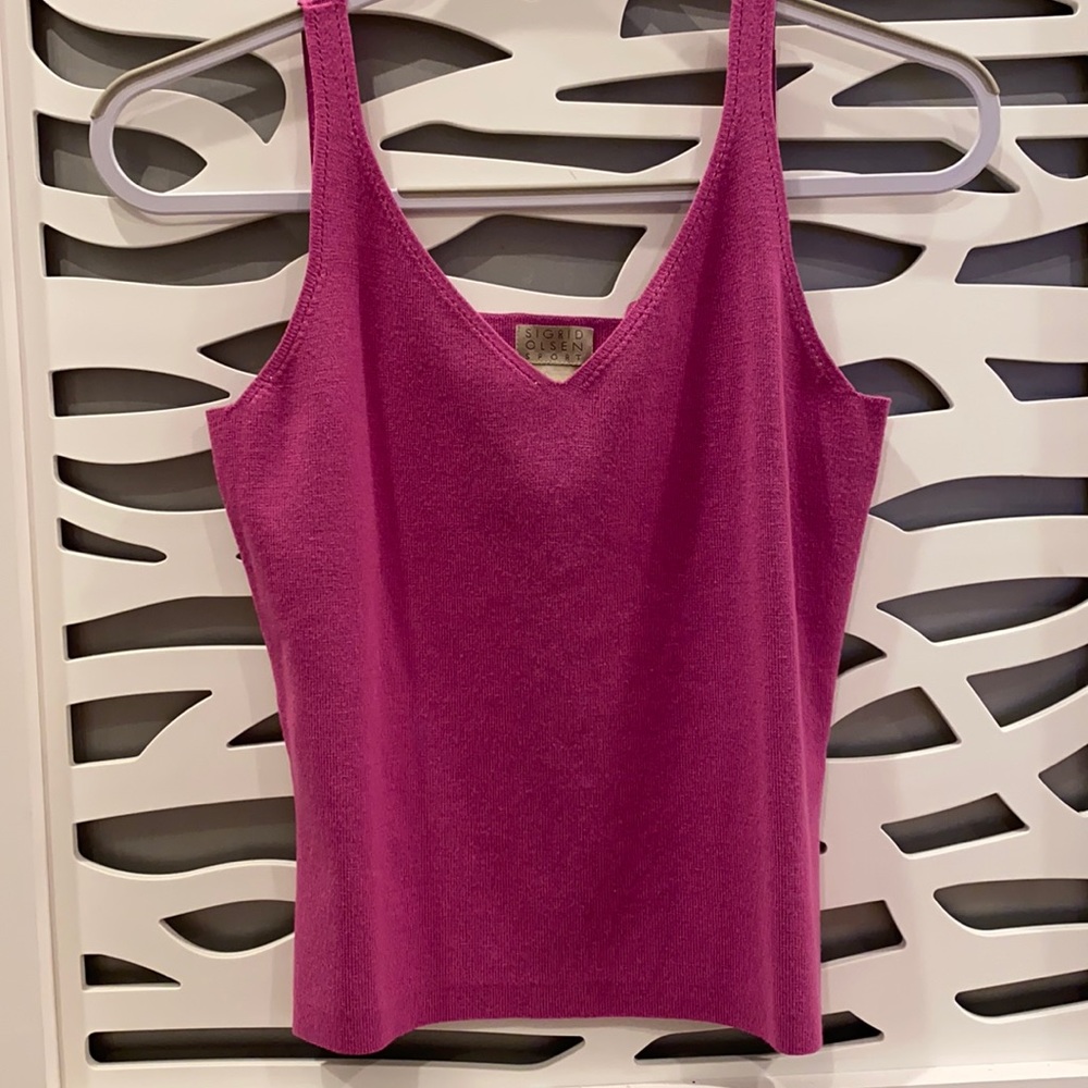 Sigrid Olsen Sport pink knit tank top